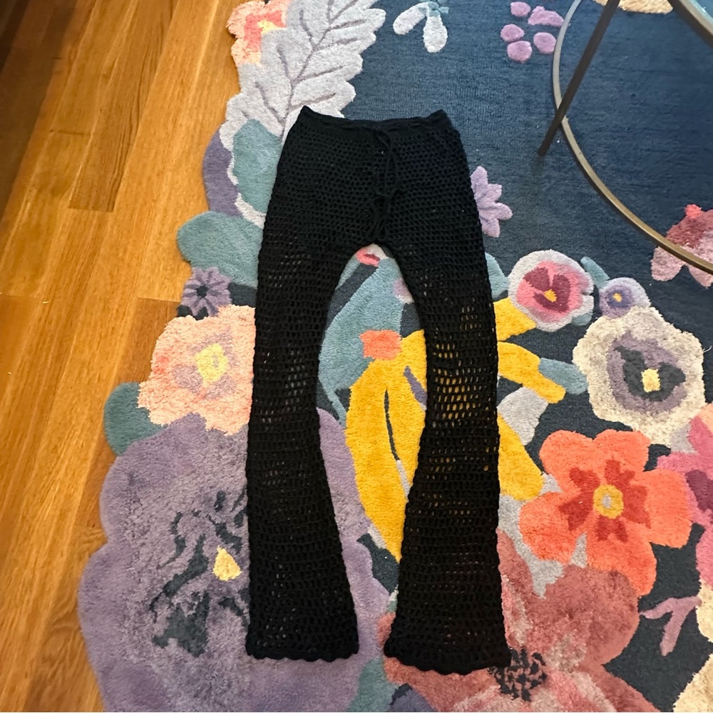 Hot & Delicious Crochet black beach pants